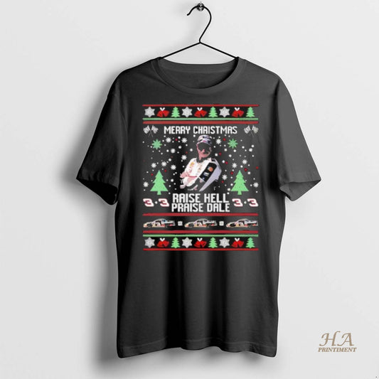 Official Merry Christmas Raise Hell Praise Dale Earnhardt Christmas Shirt