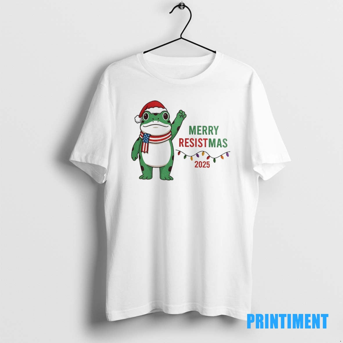 Official Merry Resistmas Portland Frog Santa Hat Merry Christmas 2025 Tee Sweater