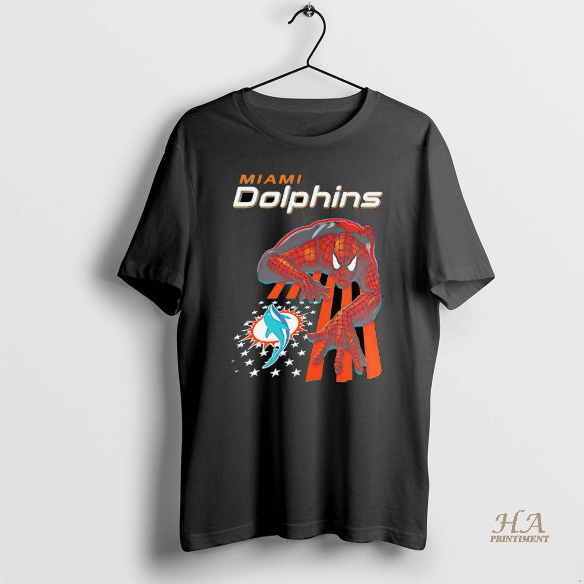 Official Miami Dolphins Spiderman America Flag