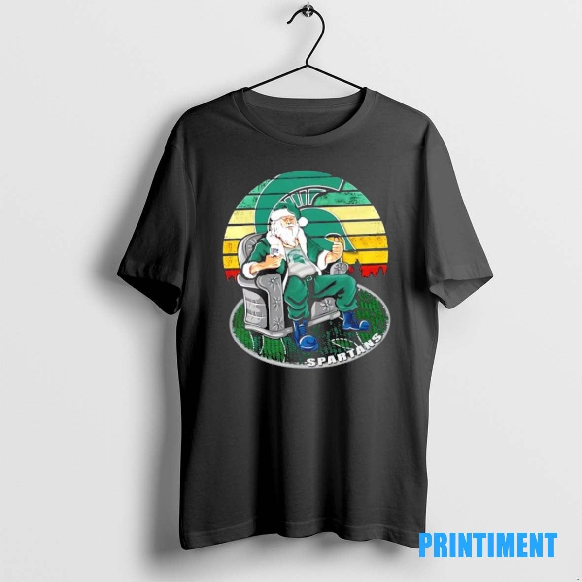 Official Michigan State Spartans X Santa Claus Christmas Vintage Tee Sweater