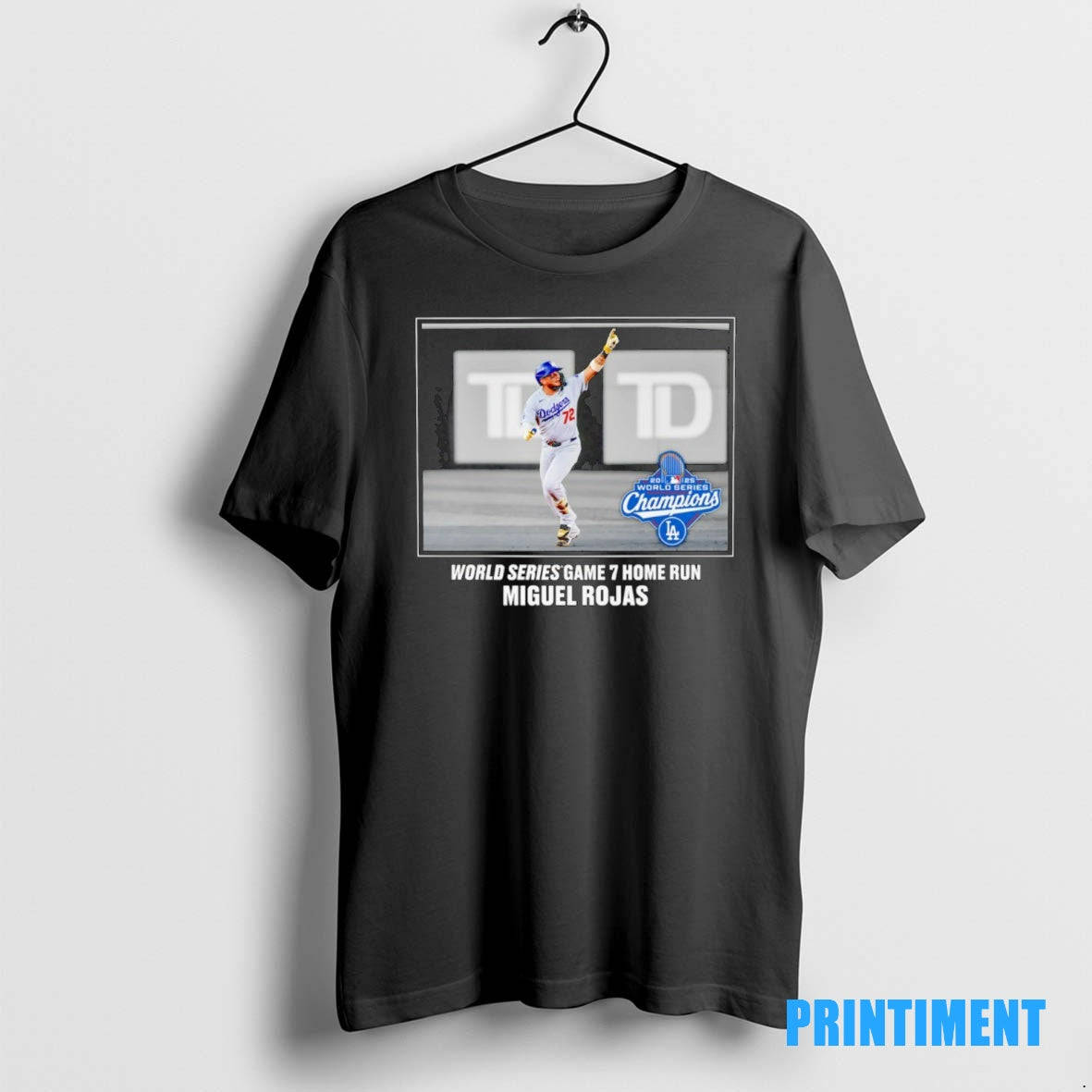 Official Miguel Rojas Los Angeles Dodgers 2025 World Series Champions Game 7 Home Run Moment