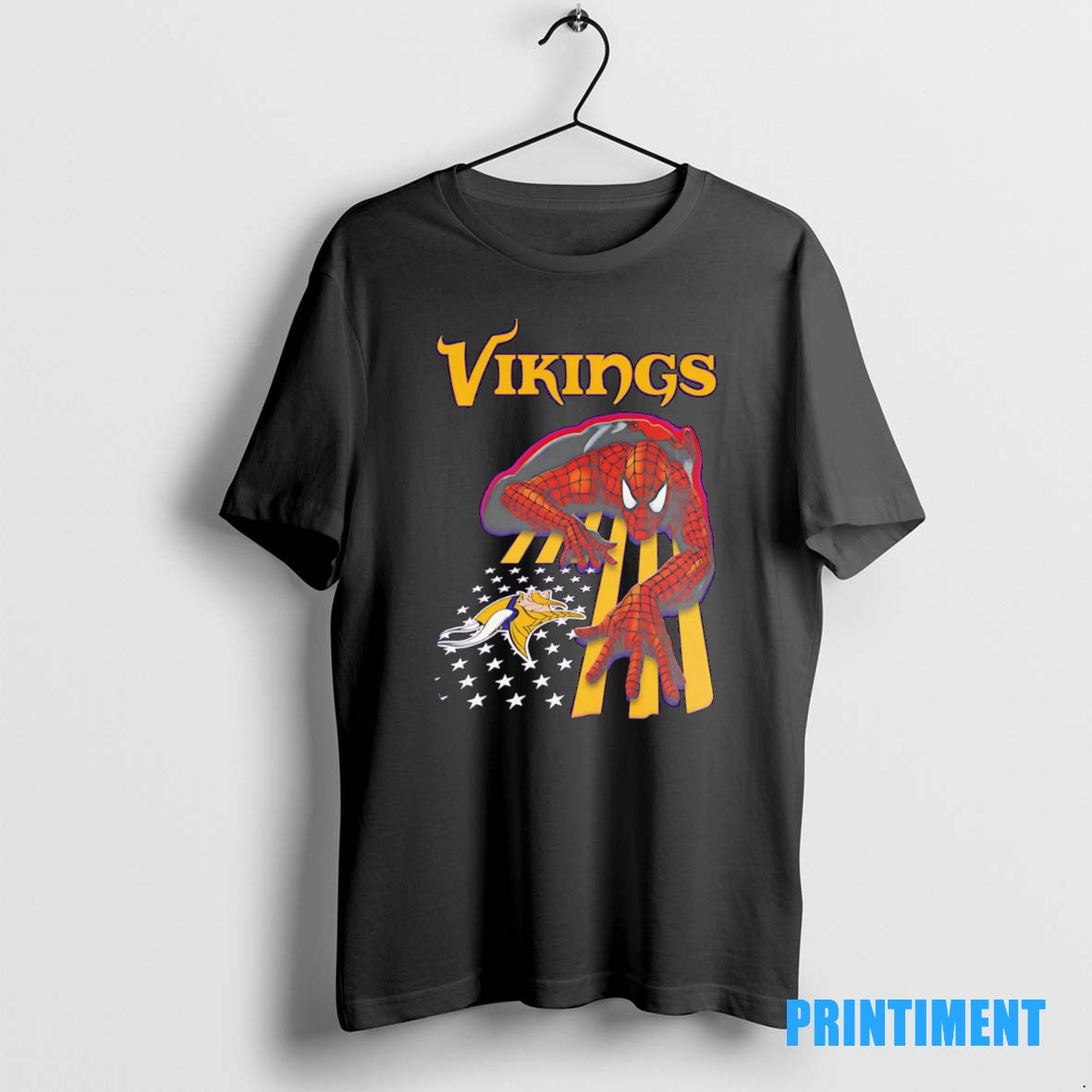 Official Minnesota Vikings Spiderman America Flag Tee Sweater