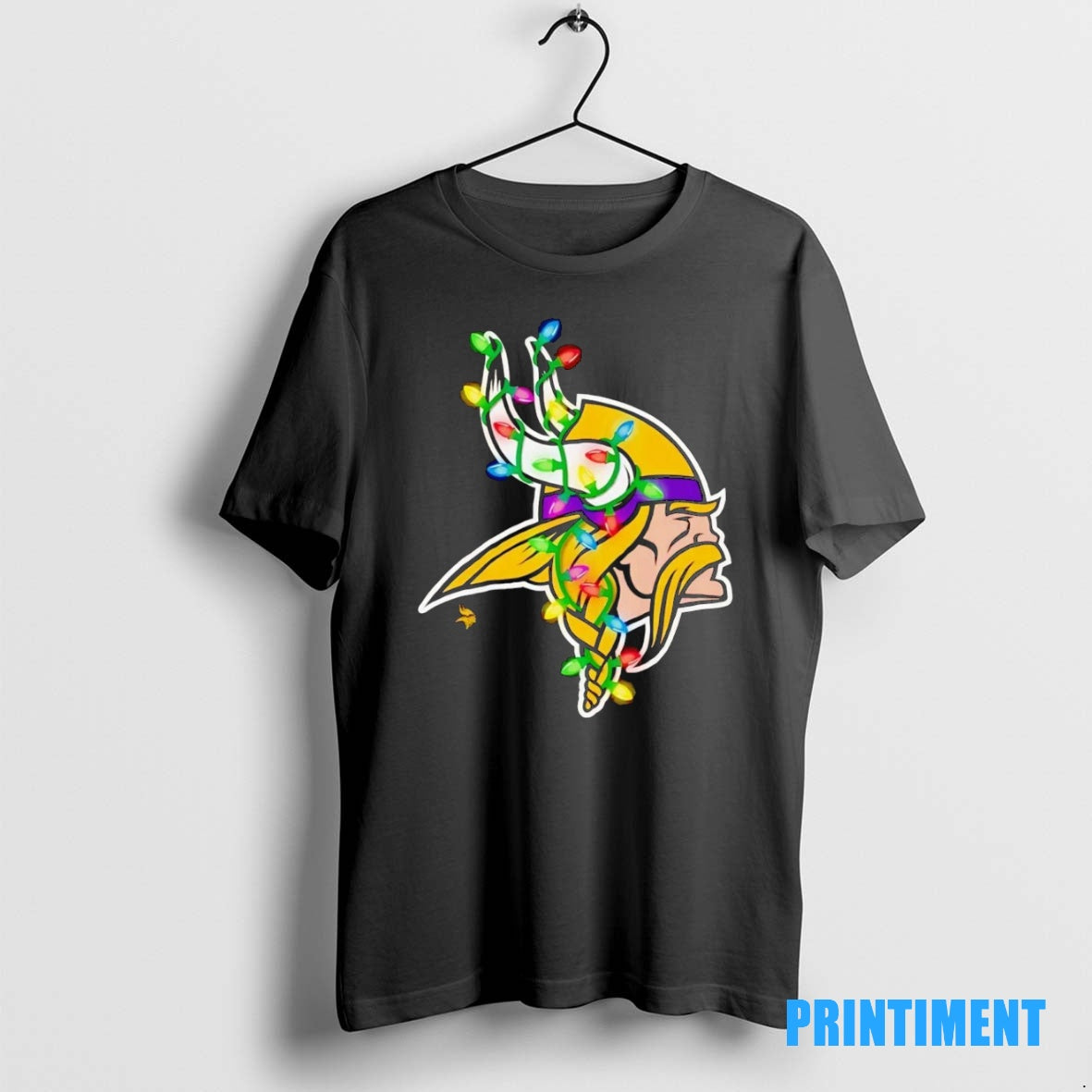 Official Minnesota Vikings Logo Christmas Light Tee Sweater