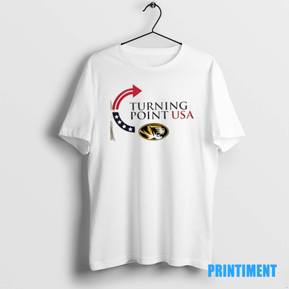 Official Missouri Tigers X Freedom Turning Point Usa Charlie Kirk 2 Sided Tee Sweater