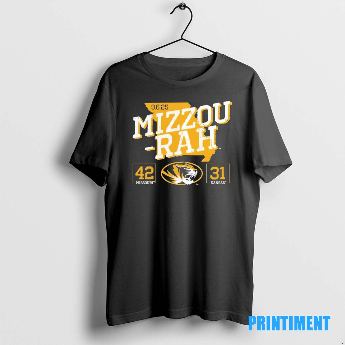 Official Mizzou Rah Missouri Tigers 42 31 Kansas Jayhawks Score Tee Sweater