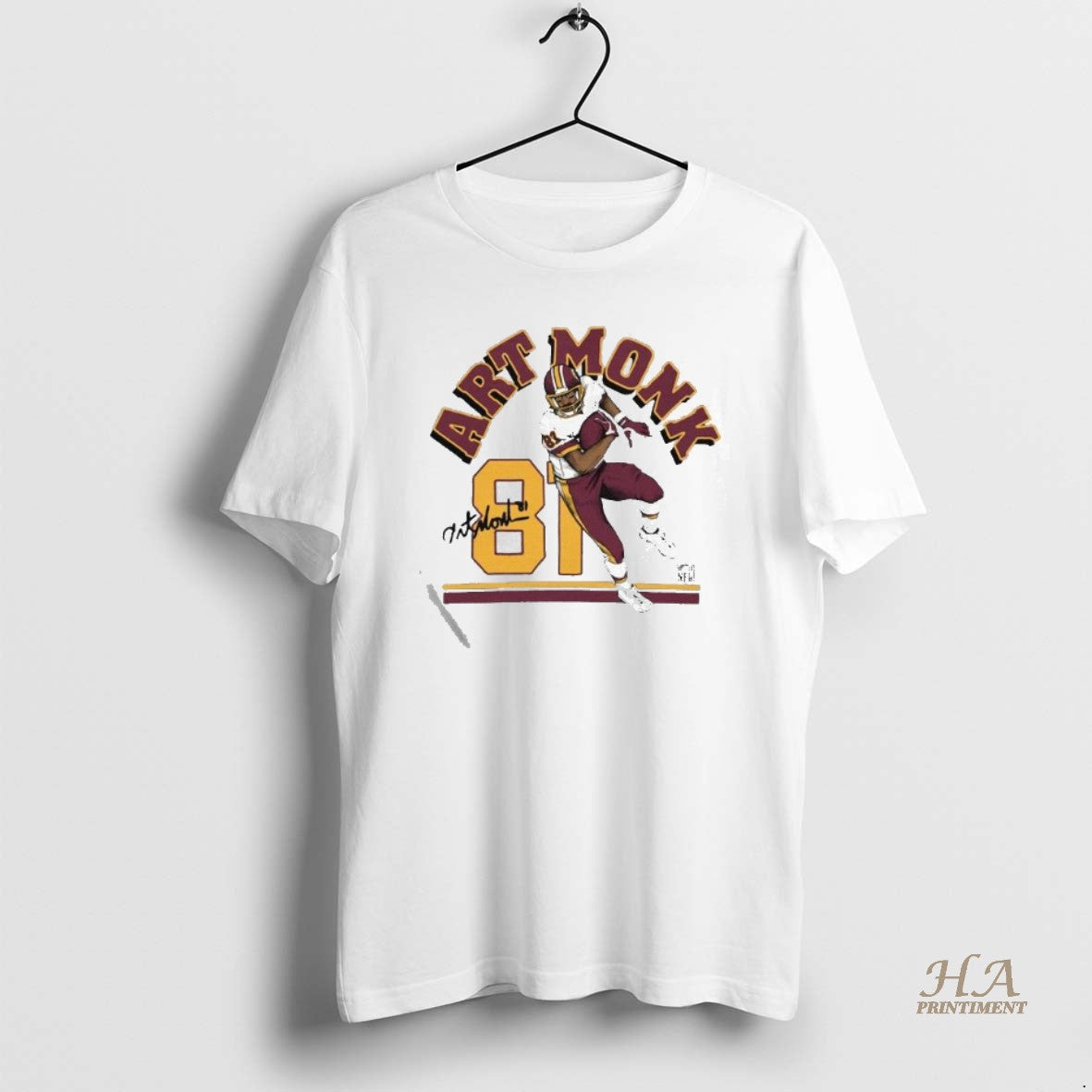 Official Monk Gray Washington Commanders Retired Player Classic Illustration Tri Blend