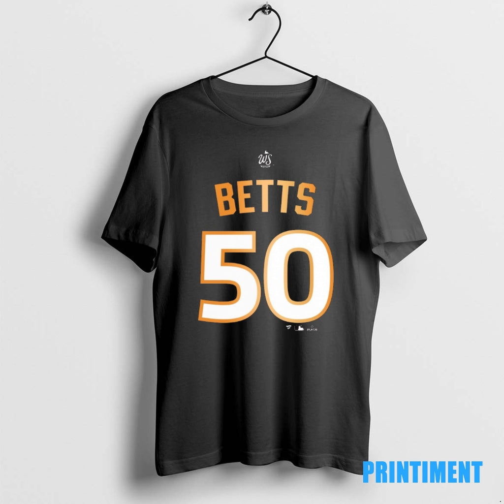 Official Mookie Betts Los Angeles Dodgers 2025 Mlb World Series Champions Number 50 Tee Sweater