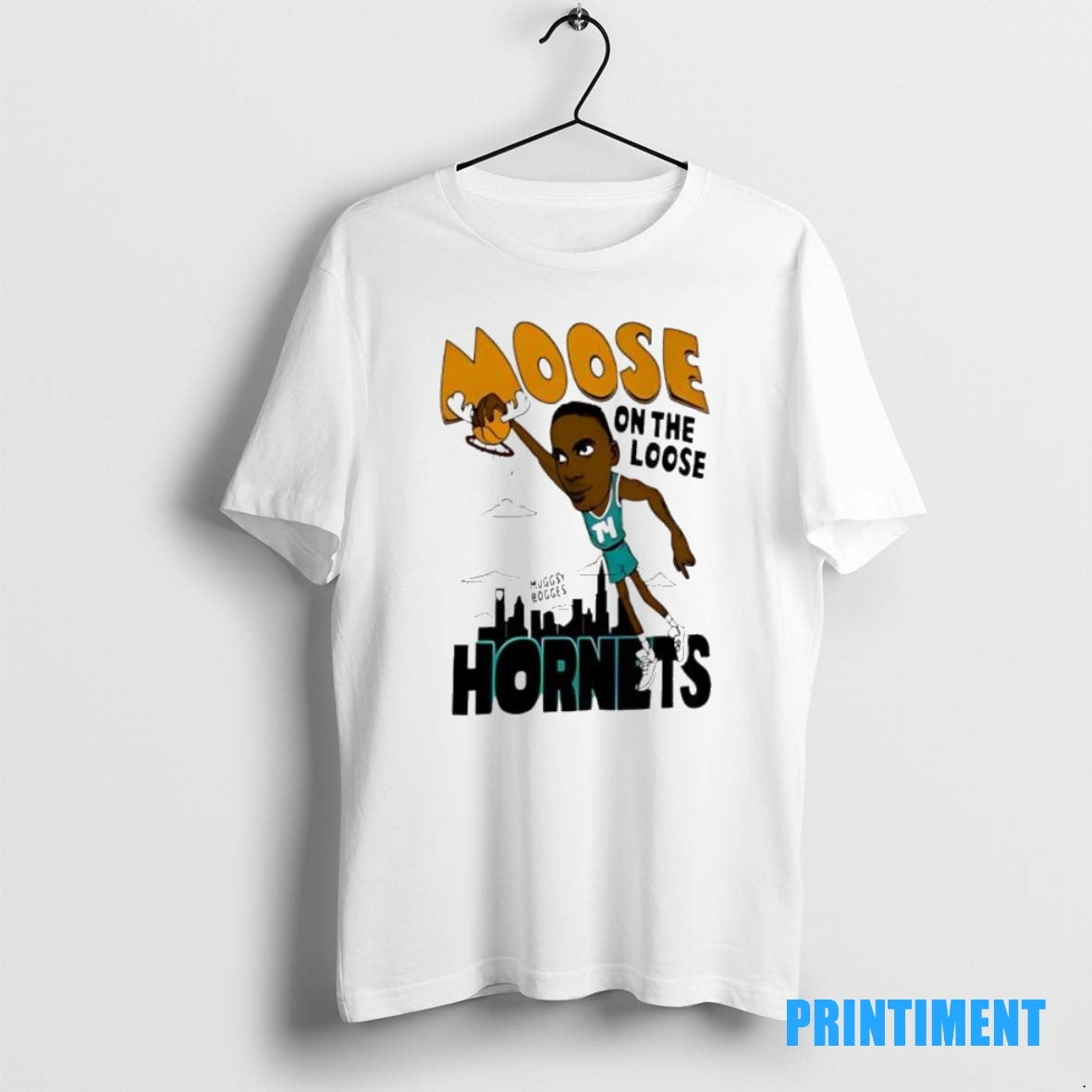 Official Moose On The Loose Hornets Cartoon Tee Sweater