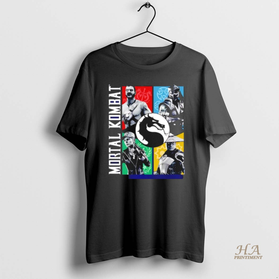 Official Mortal Kombat Character Grid Short Sleeve Graphic Black