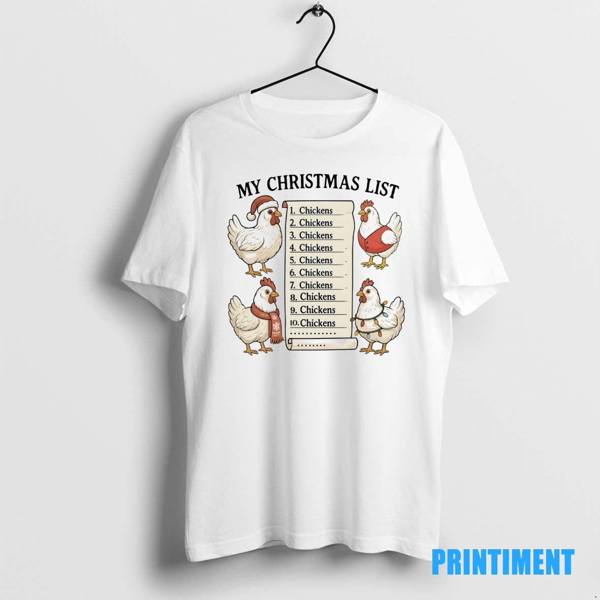 Official My Christmas List Chickens Tee Sweater