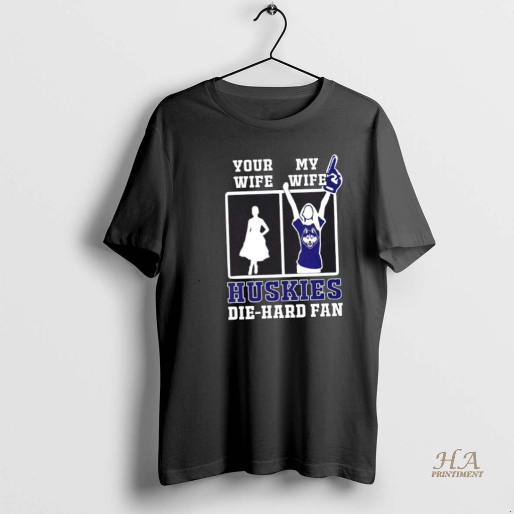 Official My Wife Connecticut Huskies Football Die Hard Fan