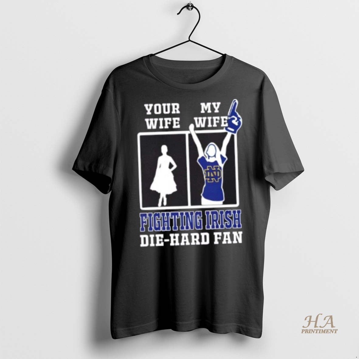 Official My Wife Notre Dame Fighting Irish Football Die Hard Fan Shirt
