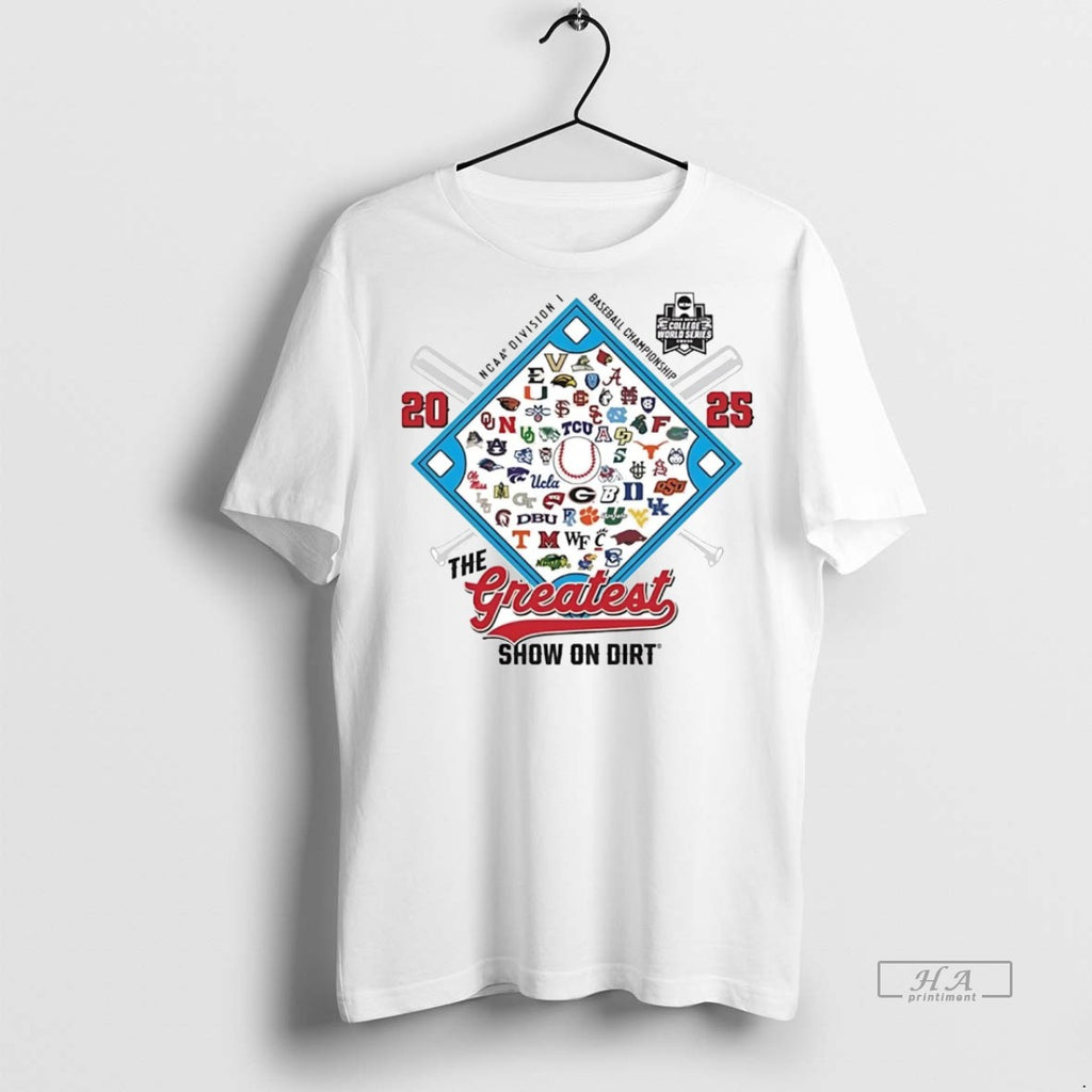 Official Ncaa Division I Baseball Championship The Greatest Show On Dirt 2025 Shirt