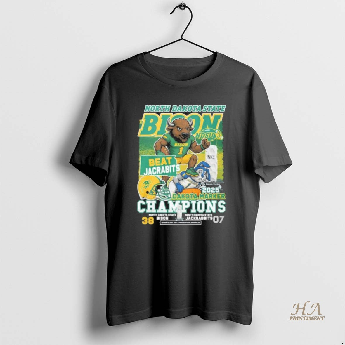 Official Ndsu Bison Mascot Beat Jackrabbits 2025 Dakota Marker Champions