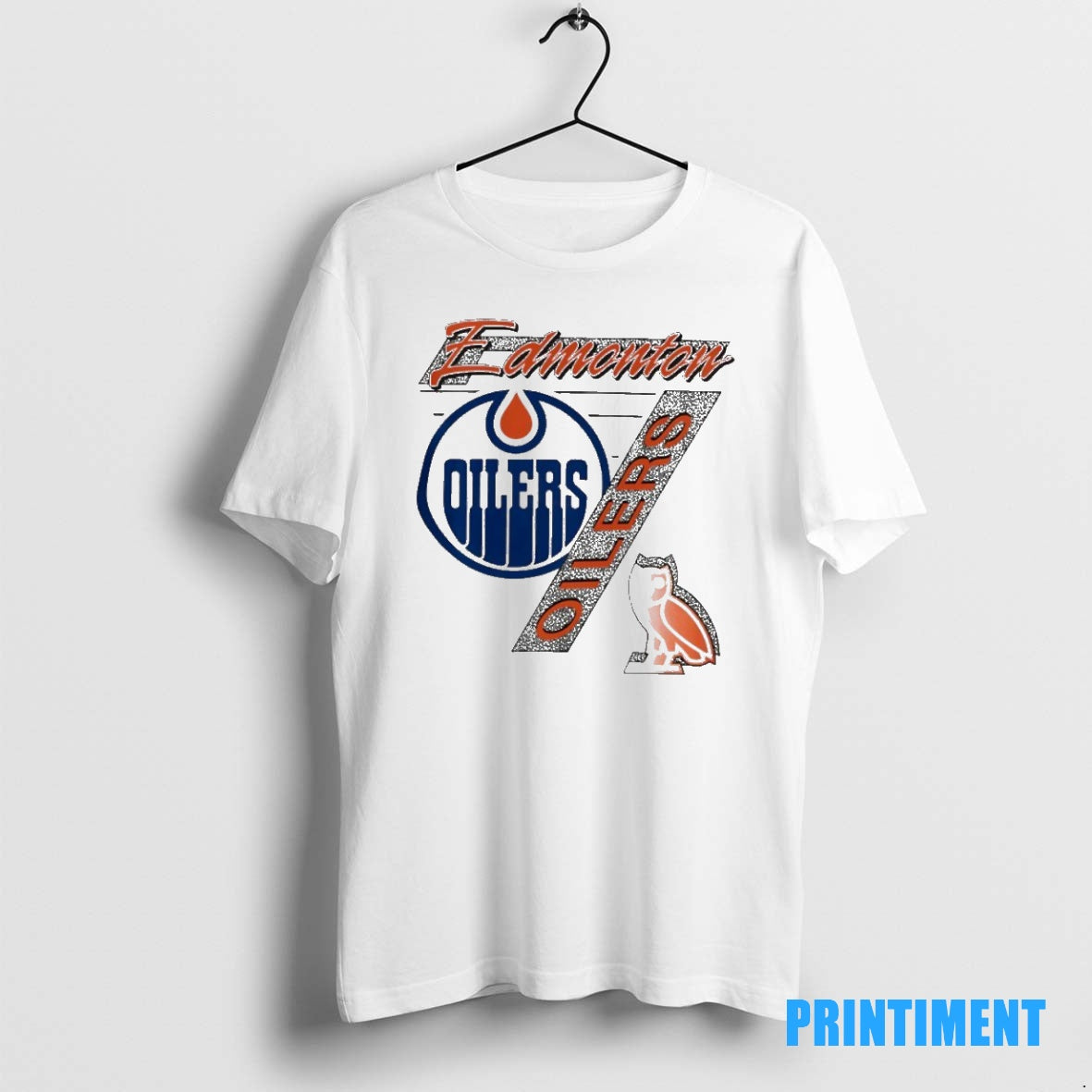 Official Nhl Edmonton Oilers Hockey X Ovo Logo Tee Sweater