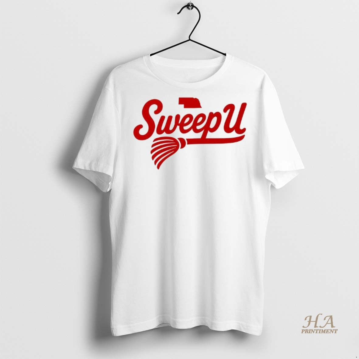 Official Nebraska Cornhuskers Volleyball Sweep U Broom Logo Shirt