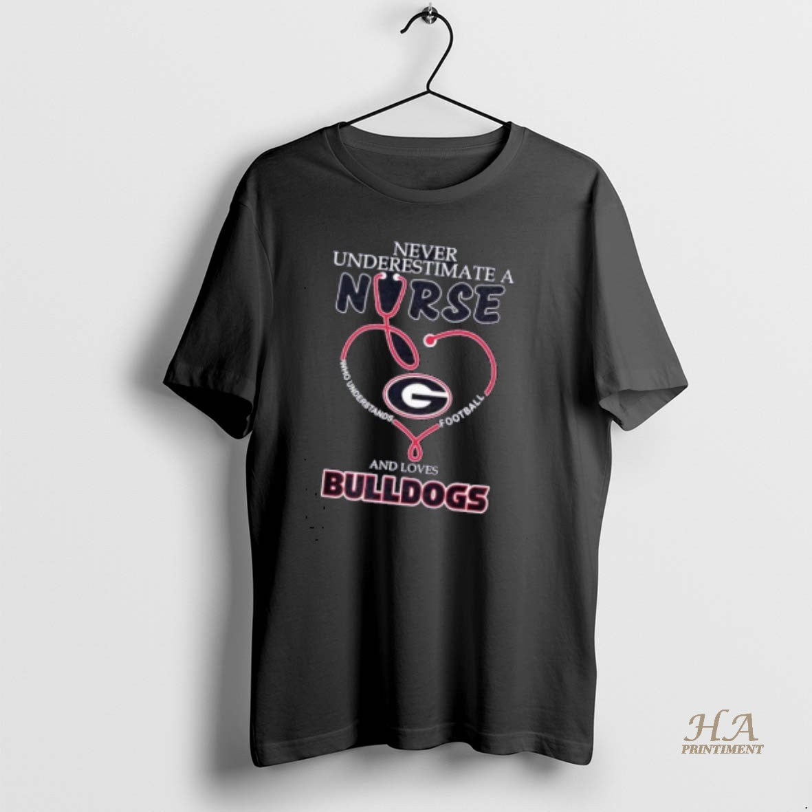 Official Never Underestimate A Nurse Understand Football Loves Georgia Bulldogs Shirt