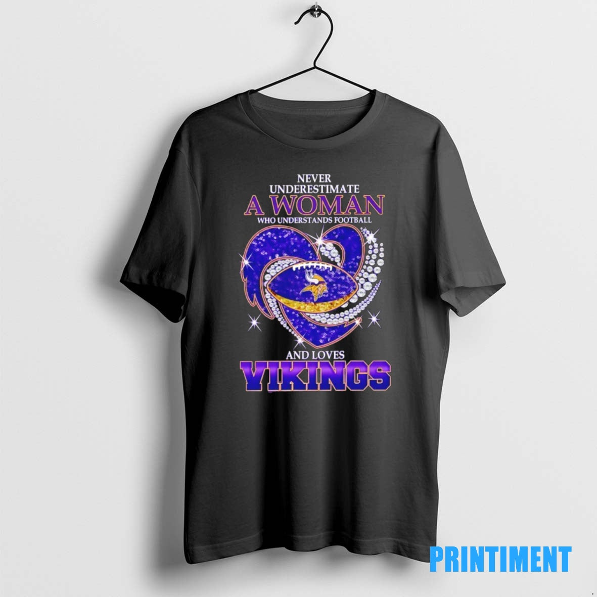 Official Never Underestimate A Woman Who Understands Football And Loves Minnesota Vikings Football Heart Tee