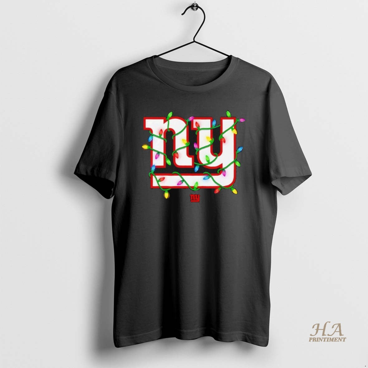 Official New York Giants Logo Holiday Lights Black