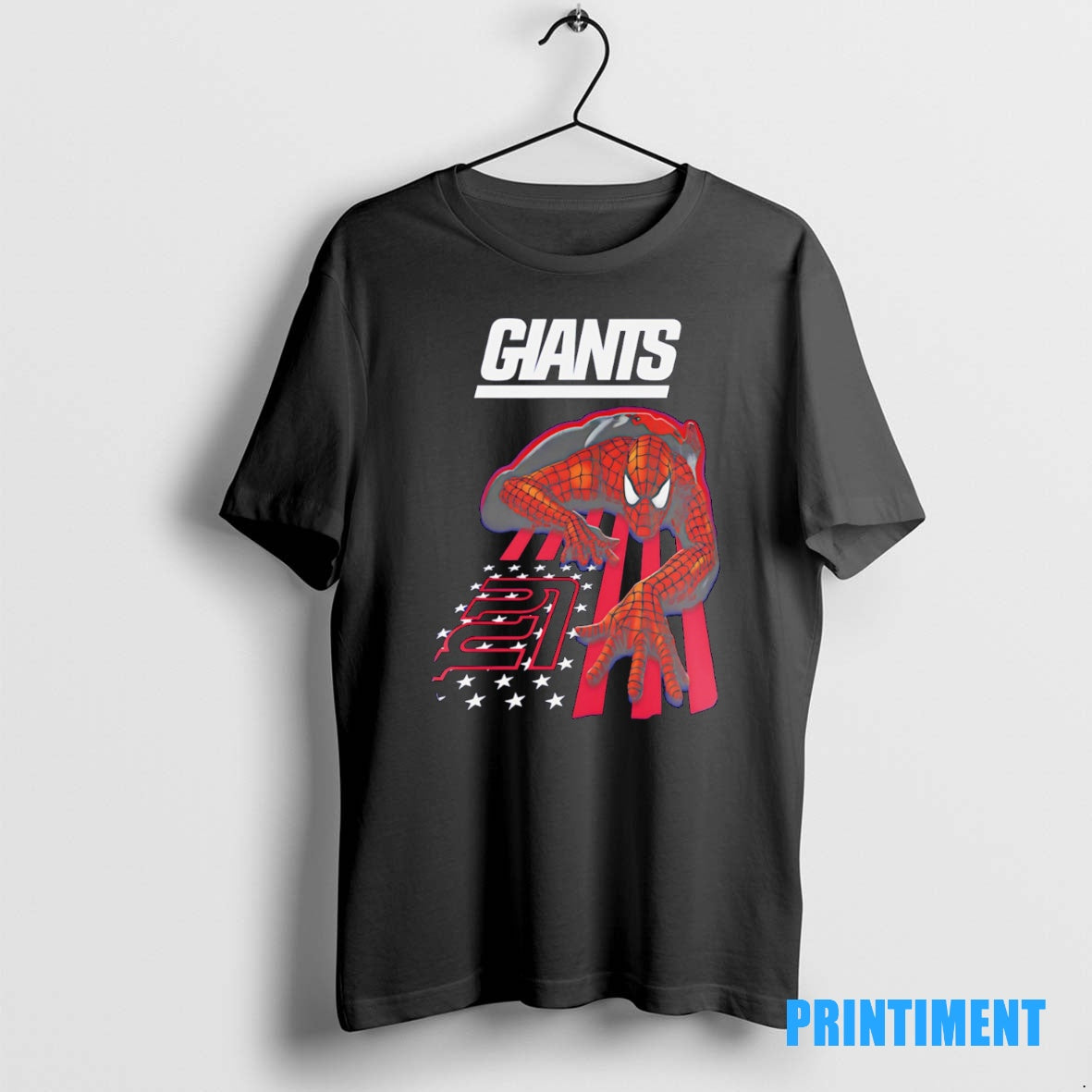 Official New York Giants Spiderman America Flag Tee Sweater