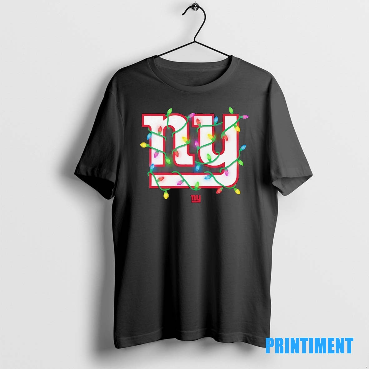 Official New York Giants Logo Christmas Light Tee Sweater