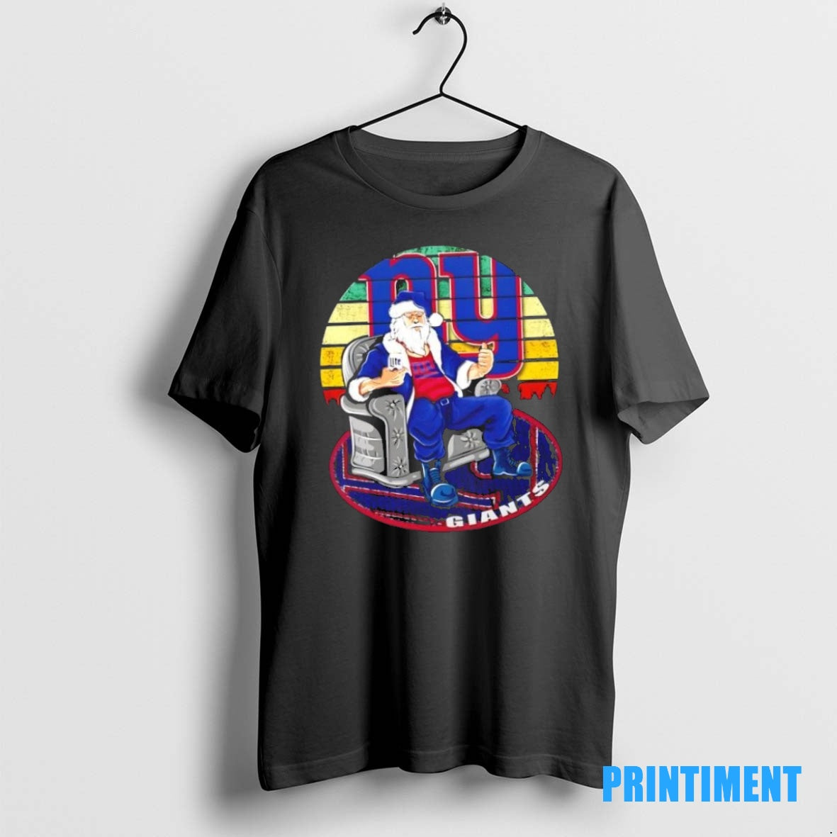 Official New York Giants X Santa Claus Christmas Vintage Tee Sweater