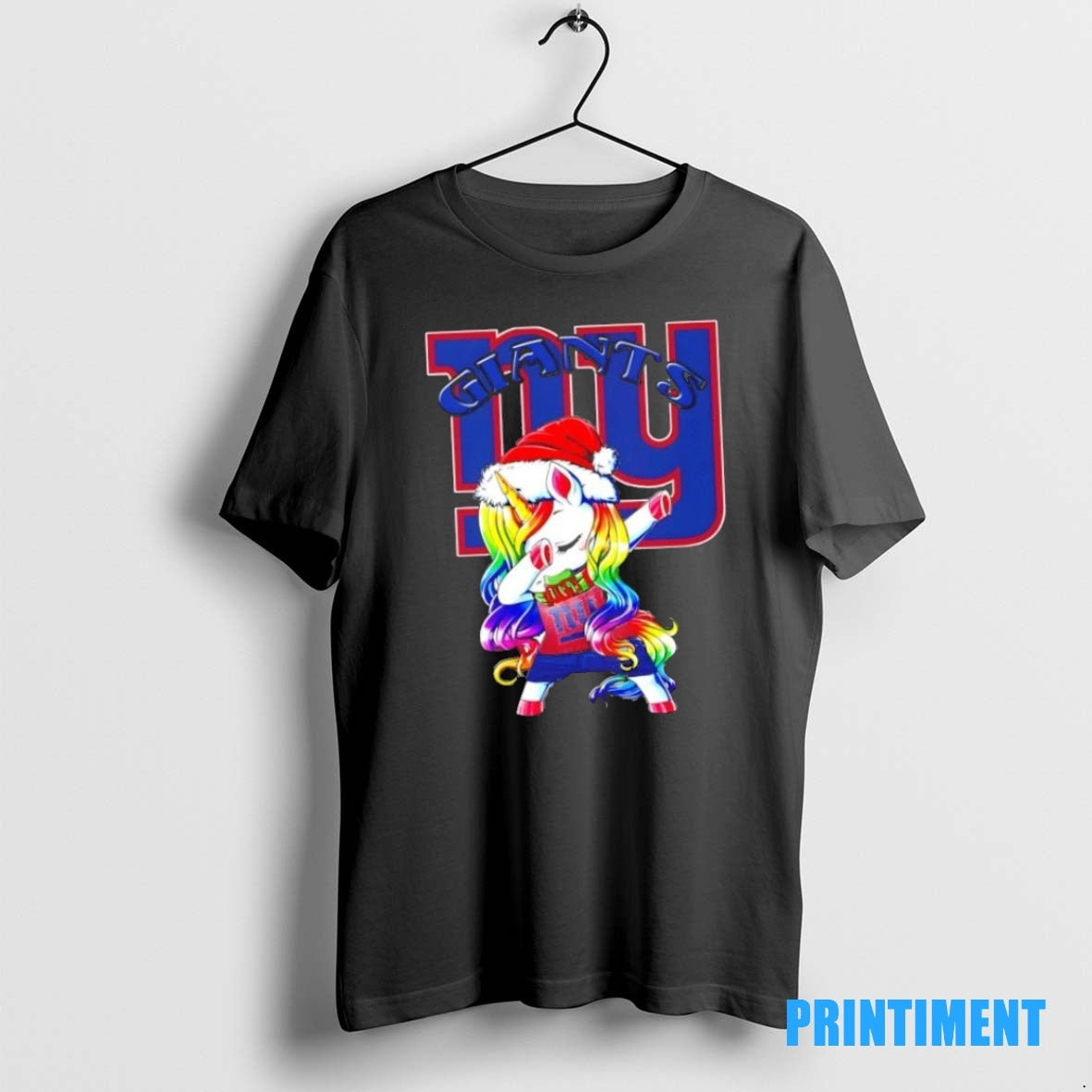 Official New York Giants X Unicorn Santa Hat Dabbing Merry Christmas Tee Sweater