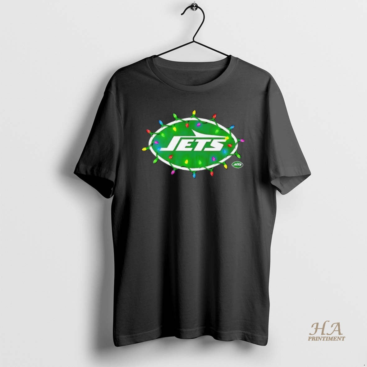 Official New York Jets Logo Holiday Lights Black