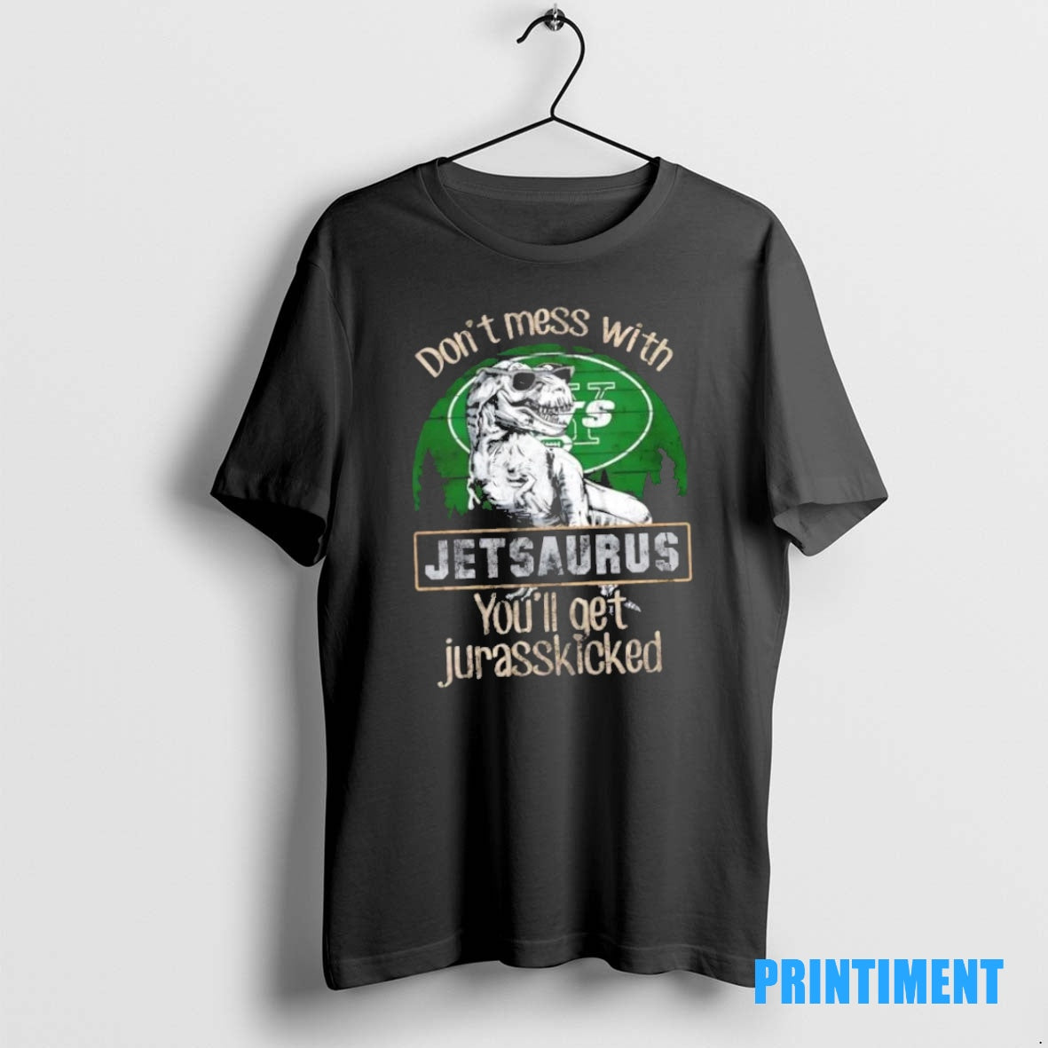 Official New York Jets Dont Mess With Jetsaurus Youll Get Jurasskicked Tee Sweater