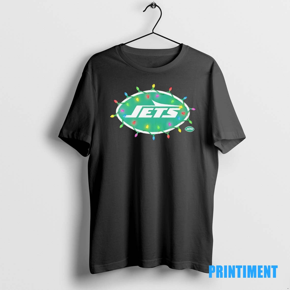 Official New York Jets Logo Christmas Light Tee Sweater