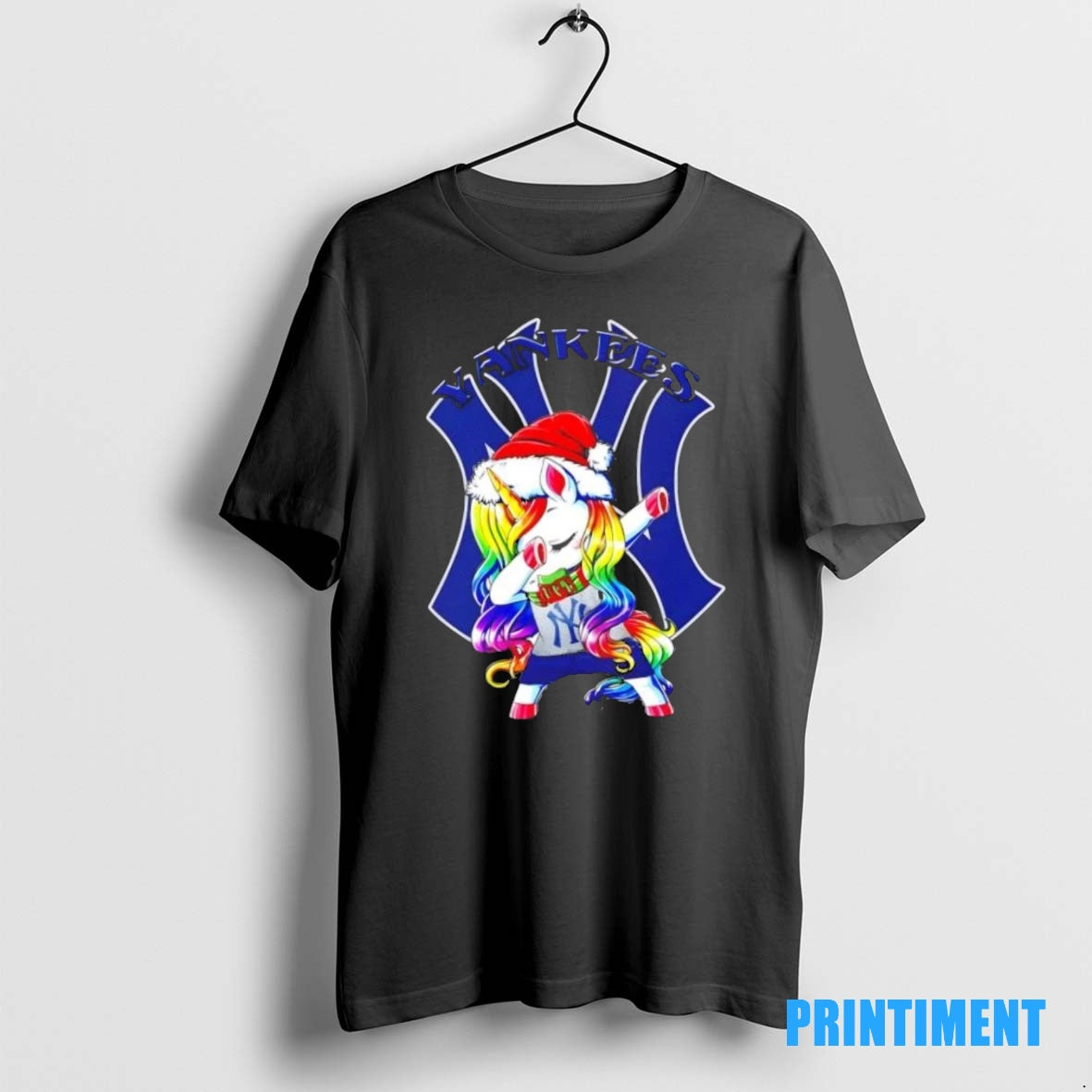 Official New York Yankees X Unicorn Santa Hat Dabbing Merry Christmas Tee Sweater