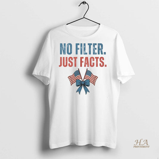 Official No Filter Just Facts Usa Flag Christmas Shirt