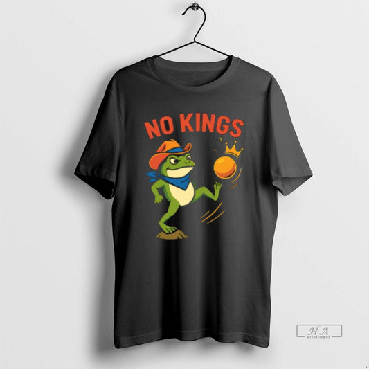 Official No Kings Portland Frog Kicking Protest Cartoon