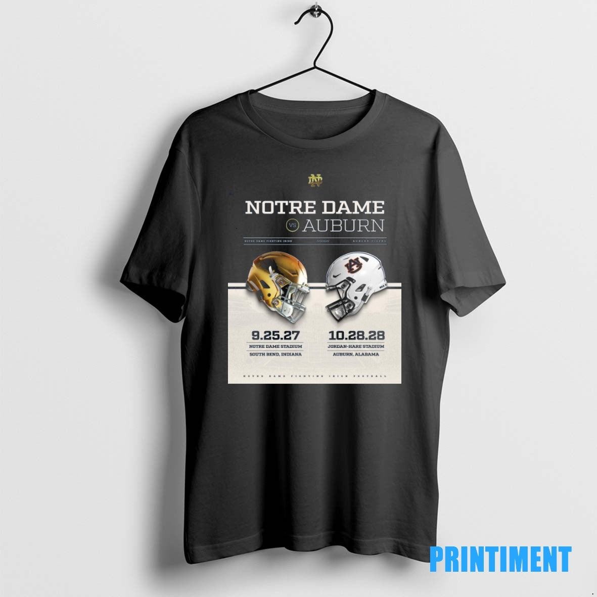 Official Notre Dame Fighting Irish Vs Auburn Tigers 9 25 27 South Bend Indiana 10