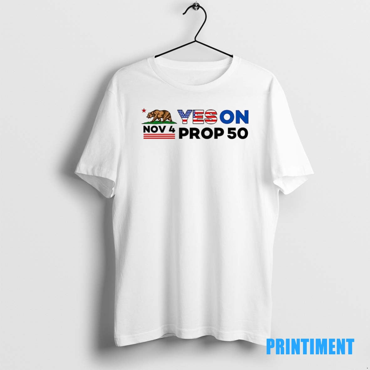 Official Nov 4 Yes On Prop 50 Bear With American Flag Tee Sweater
