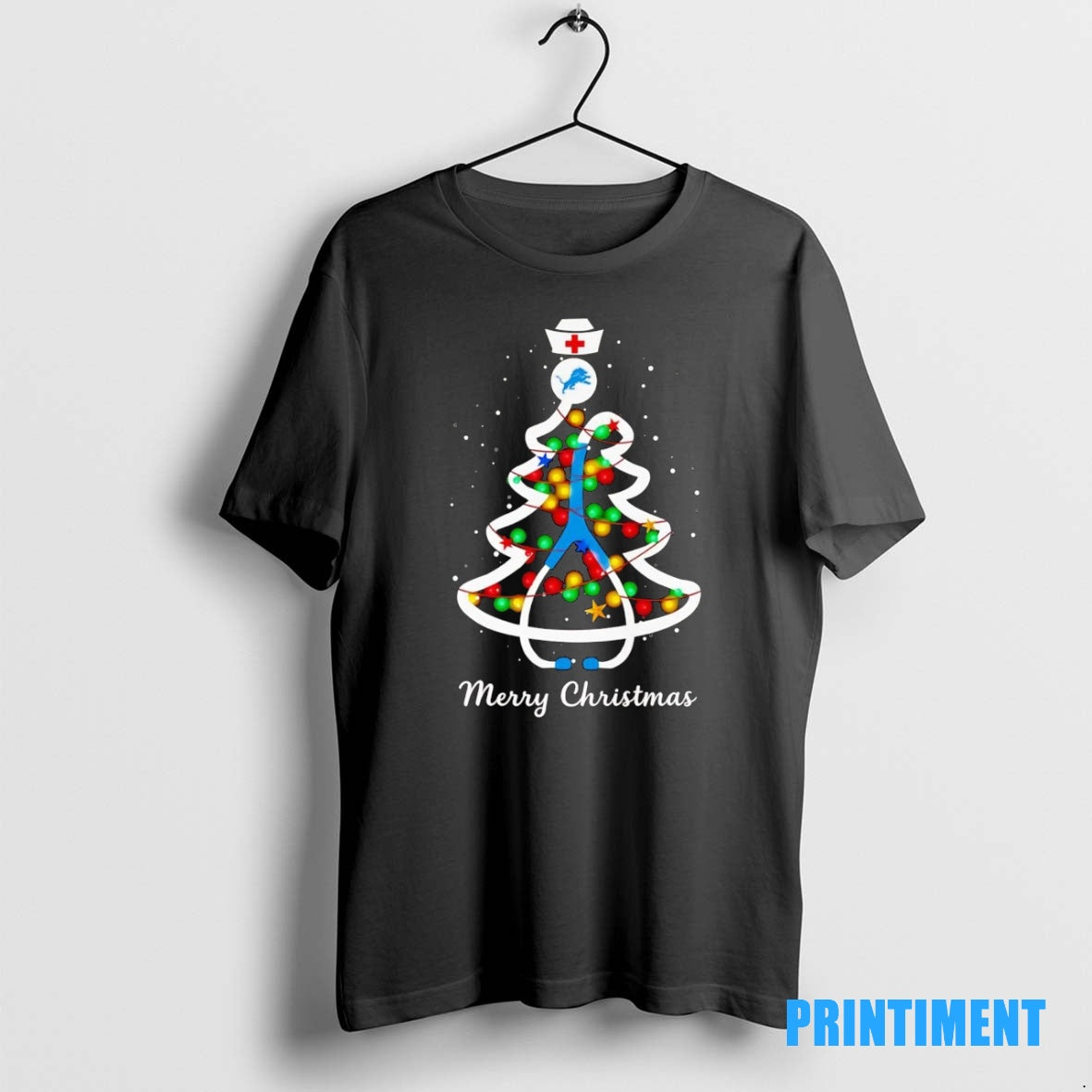 Official Nurse Detroit Lions Merry Christmas Tee Sweater