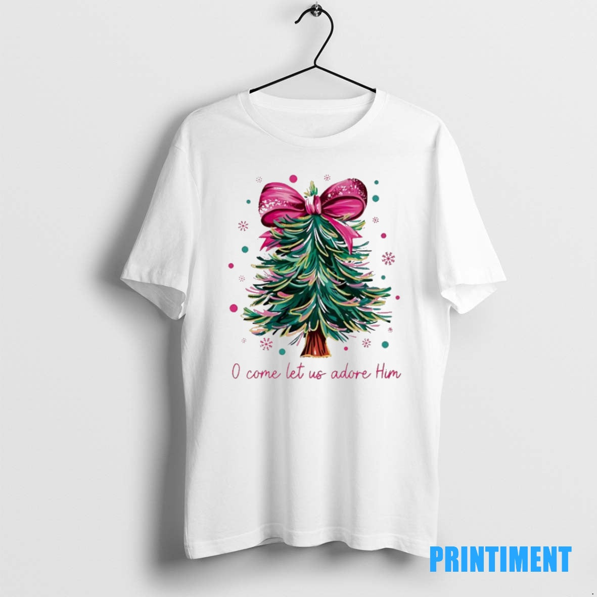 Official O Come Let Us Adore Him Tree Tee Sweater