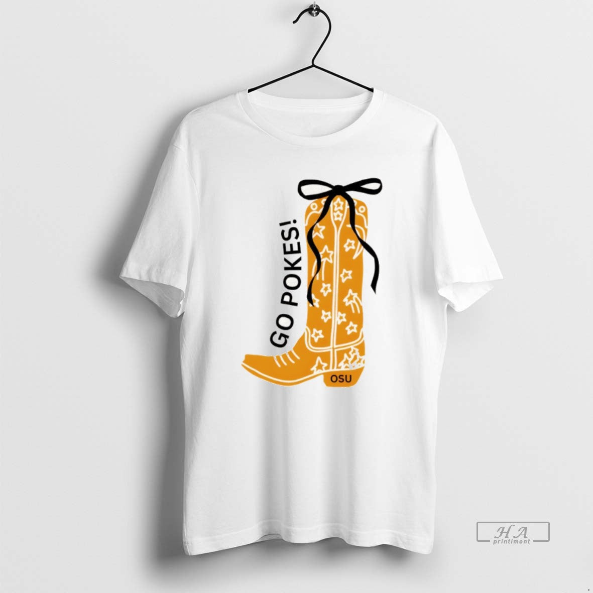 Official Osu Cowboys Go Pokes Boot Bow Graphic
