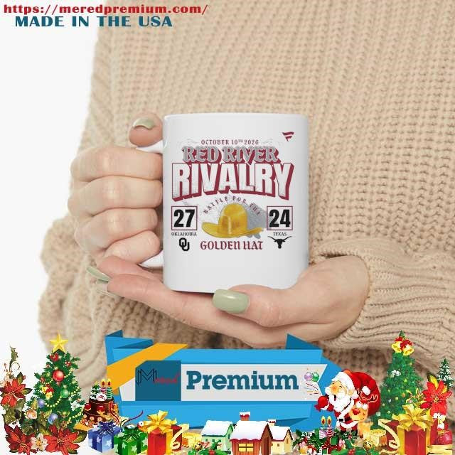 October 10th 2026 Red River Rivalry Oklahoma 27-24 Texas Golden Hat T-Shirt