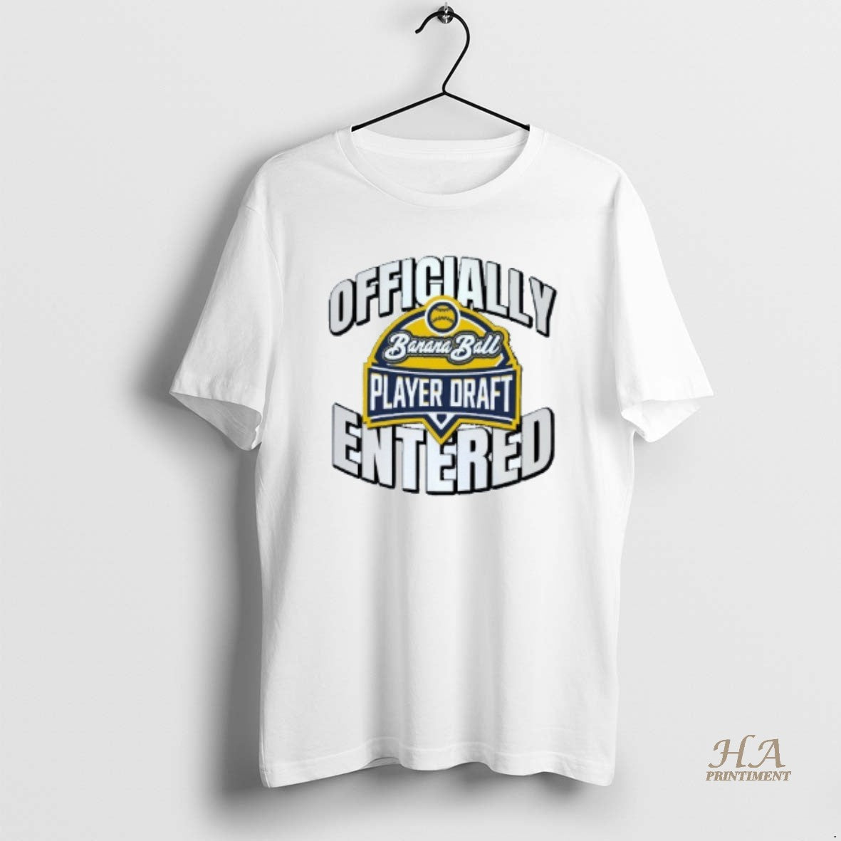 Official Officially Entered Banana Ball Player Draft Mens White Tee