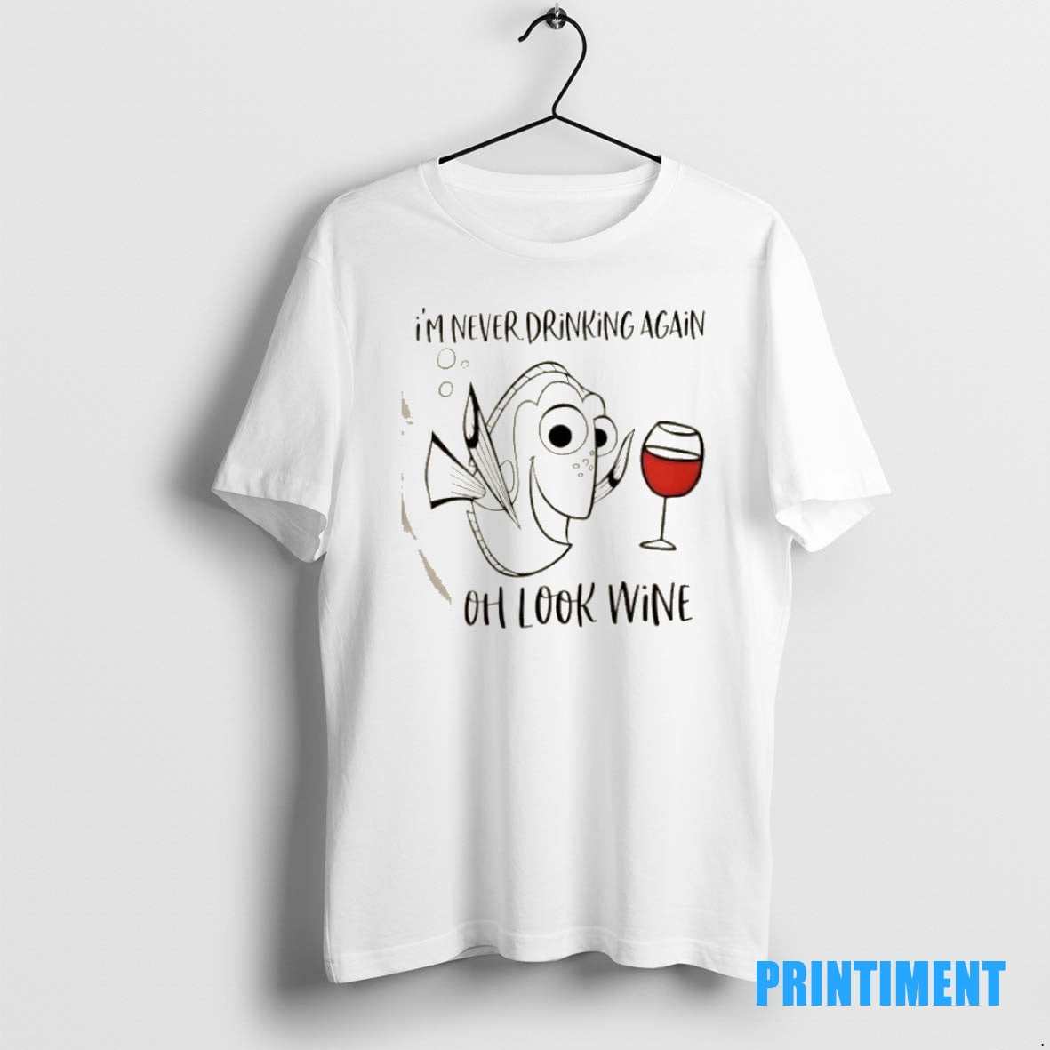 Official Oh Look Wine Drinking Cartoon Tee Sweater
