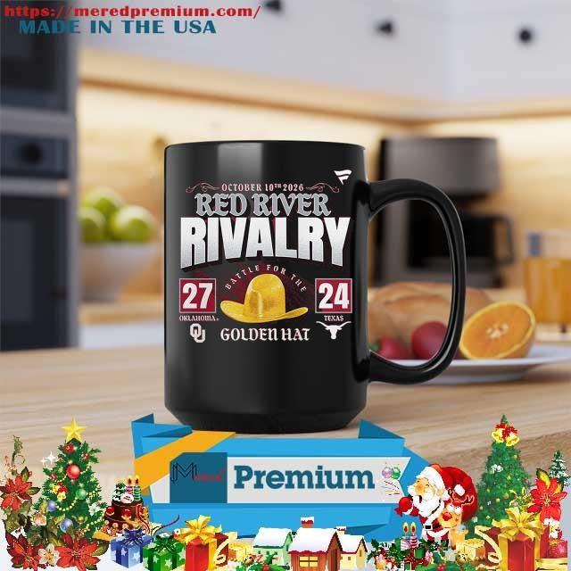 Oklahoma Beat Texas 2026 Red River Rivalry 27-24 Golden Hat Score T-Shirt