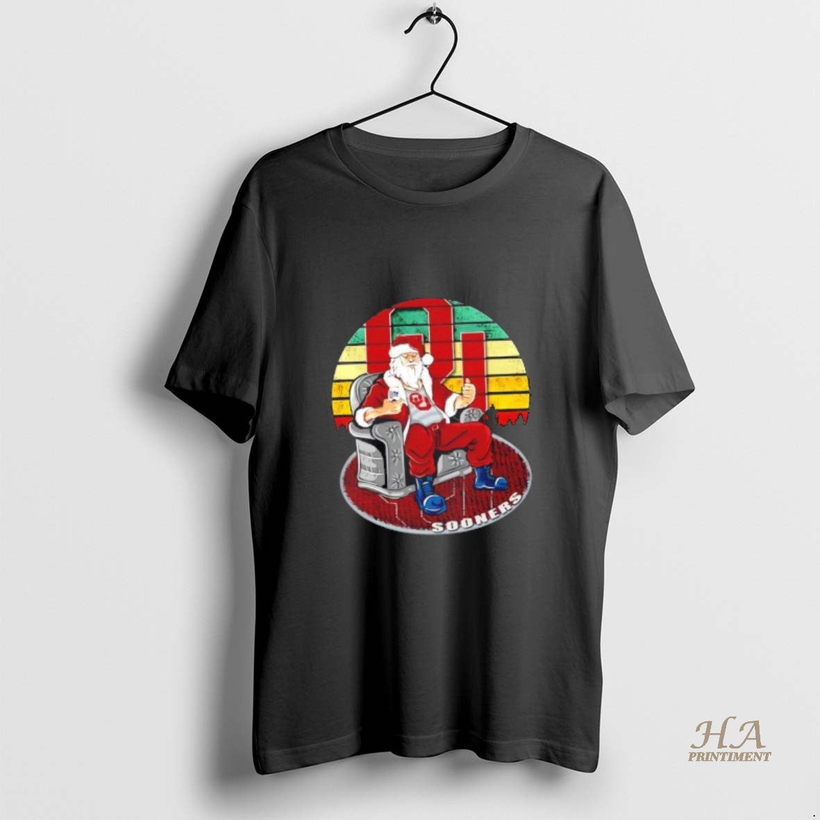 Official Oklahoma Sooners X Santa Claus Christmas Vintage