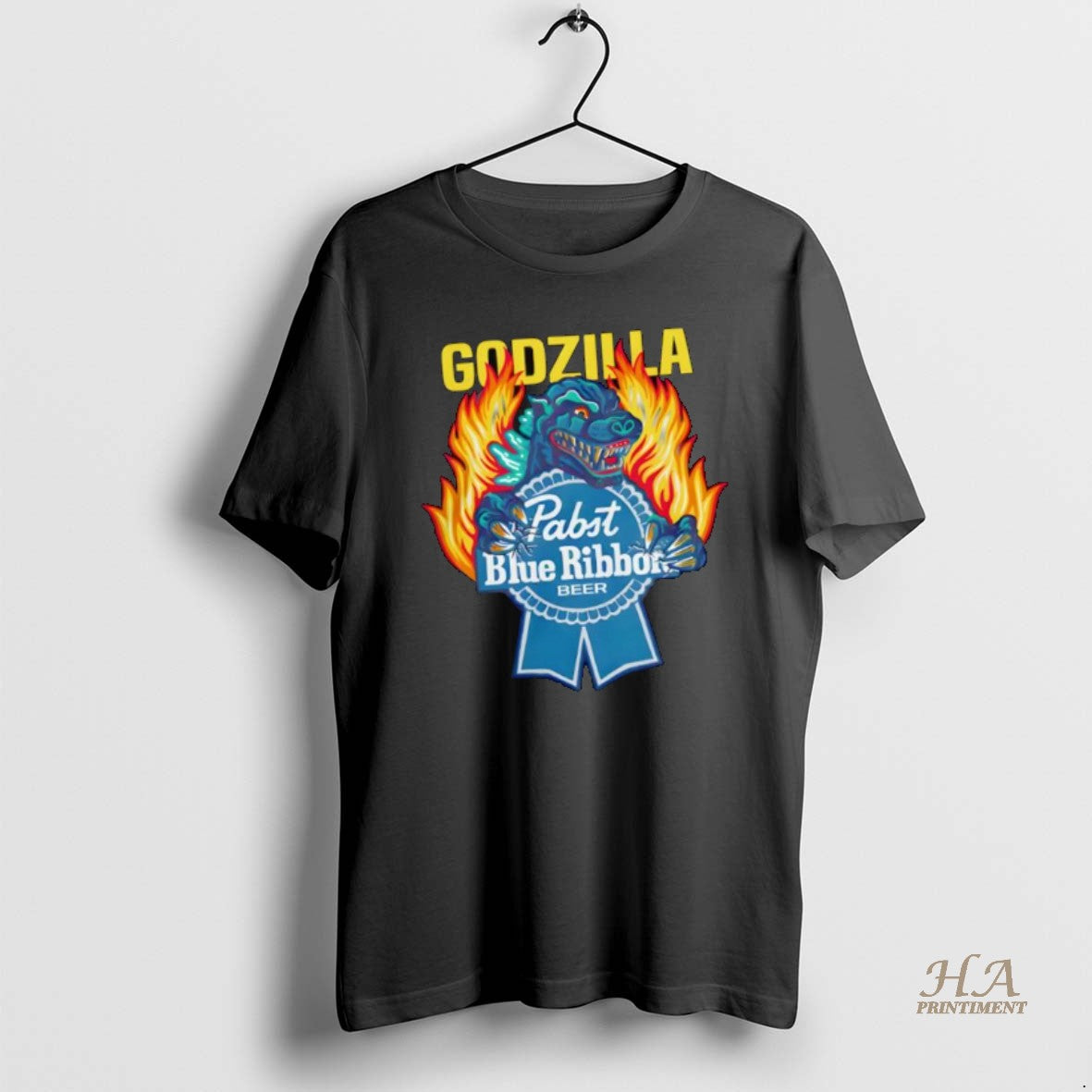 Official Pabst Blue Ribbon Store Flamed Godzilla