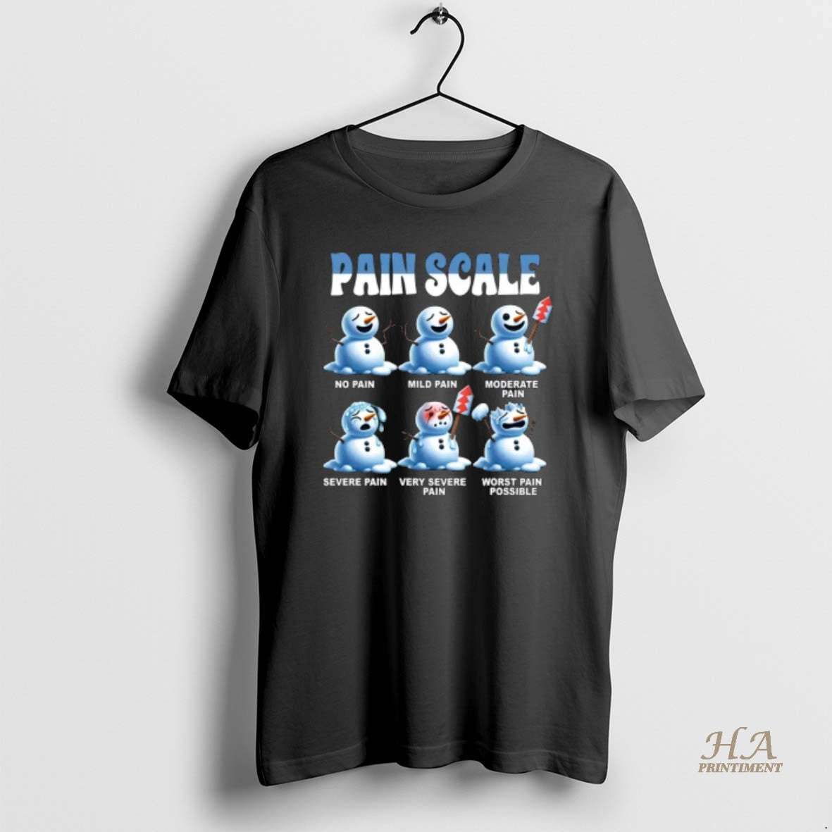 Official Pain Scale Snowman Nurse Medical Humor Christmas Healthcare