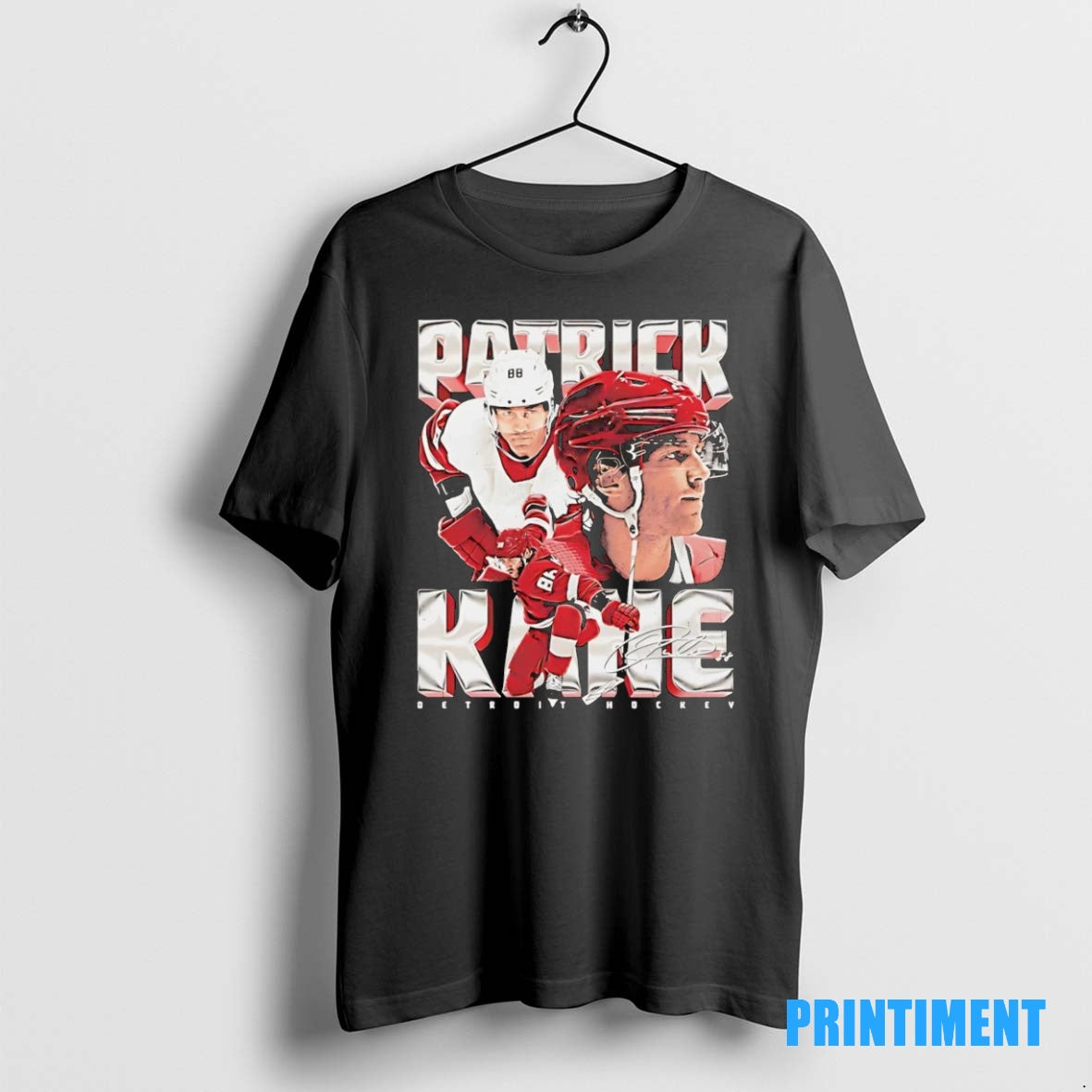 Official Patrick Kane Picture Collage Signature Detroit Red Wings Tee Sweater