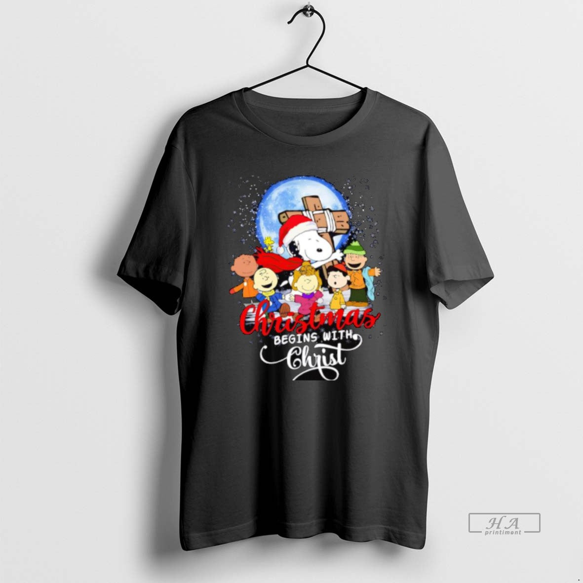 Official Peanuts Characters Christmas Begins With Christ