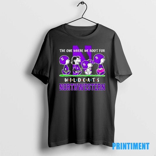 Official Peanuts Characters The One Where We Root For Northwestern Wildcats Friends Tee Sweater