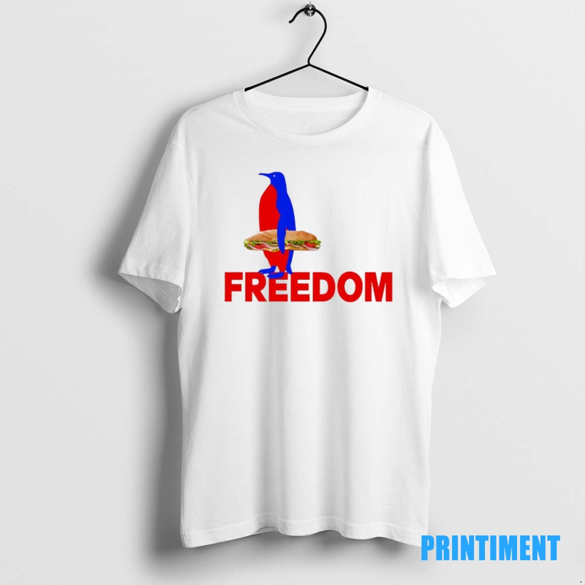 Official Penguin Holding Sandwich Freedom Resist Political Tee Sweater