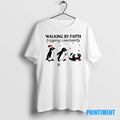 Official Penguin Walking By Faith Tripping Constantly Christmas Tee Sweater